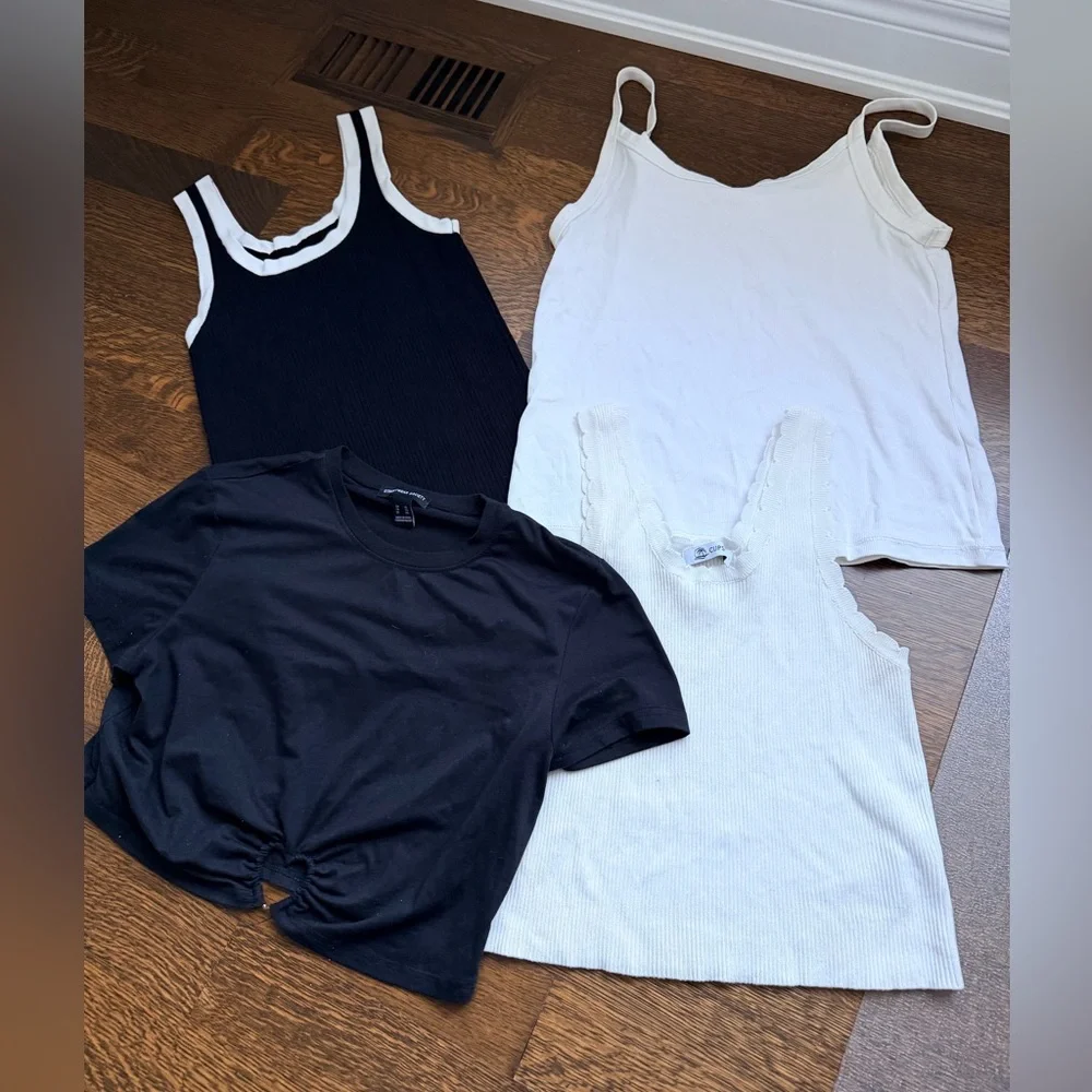 Bundle Lot X 4 Pieces Women’s Tank Tops & T-shirt Size XL Neutral Colours H&M + - Picture 3 of 13